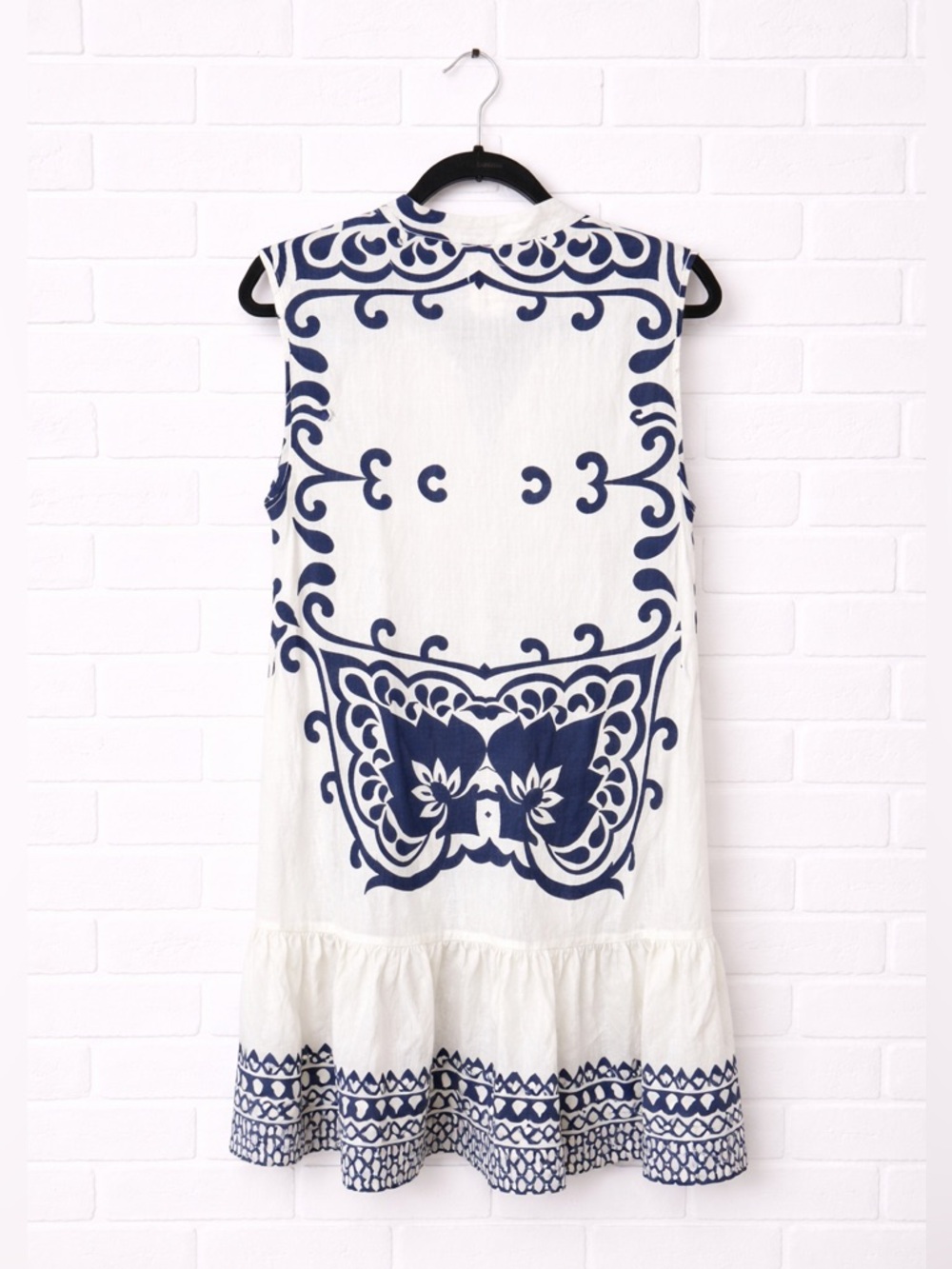 UMGEE Dress Boho Mini Ruffle NEW navy white boutique graduation - Picture 2 of 5
